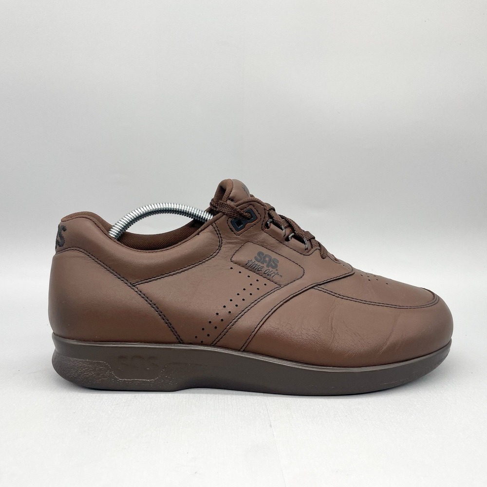 SAS Womens 10 WW Wide Free Time Sneakers Shoes Brown Leather Comfort Casual Walk